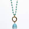 collar rosario turquesa con colgante de amazonita