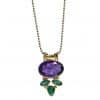 gargantilla Anthea onyx verde y amatista plata de ley chapada en oro de 24 kilates