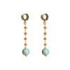 pendientes cornalina y jaspe azul turquesa