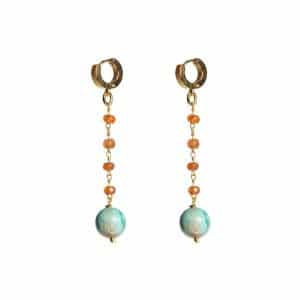 pendientes cornalina y jaspe azul turquesa