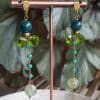 pendientes de fiesta Ines en verde y azul