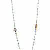 collar años 20 con aguamarinas, cuarzo rosa, ágatas y cristal verde agua