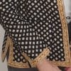 chaqueta algodón estampado geométrico y cenefa ocre