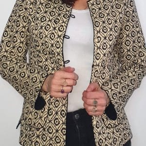 chaqueta algodón estampado geométrico
