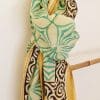 foulard verano de algodón en turquesa y beige