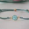 pulsera amazoinita y cordón verde salvia