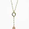 collar péndulo con prehnitas y morganita