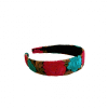 diadema fiesta bordada en fucsia y turquesa