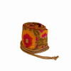 fajin bordado en fucsia, ocre y verde