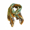 foulard verano de algodón en turquesa y beige