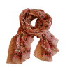 fular algodón estampado floral en tonos rosas