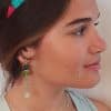pendientes de fiesta Ines en verde y azul