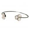 brazalete plata de ley y cuarzo rosa