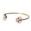 brazalete plata de ley y cuarzo rosa