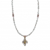 SHIORI COLLAR PERLAS DE RIO, TURMALINAS Y COLGANTE DE PLATA DE LEY Y CUARZO ROSA CHAPADO EN ORO DE 24K 70€
