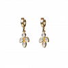SHIORI PENDIENTES ANTHEA CUARZO ROSA CHAPADO ORO 24K WWW.SHIORI