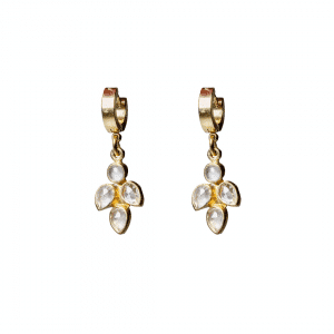 SHIORI PENDIENTES ANTHEA CUARZO ROSA CHAPADO ORO 24K WWW.SHIORI