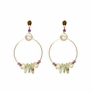 PENDIENTES VALLDEMOSSA PREHNITAS, AMATISTAS, CITRINAS Y CUARZO ROSA 50€ WWW.SHIORI.ES