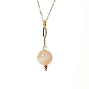 colgante cristal veneciano blanco rosado y granate facetado