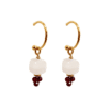 pendientes de arito de cuarzo rosa y granates