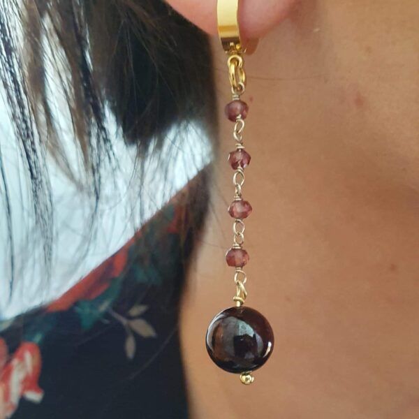 pendientes Goa de granates