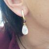 pendientes cuarzo rosa y granates
