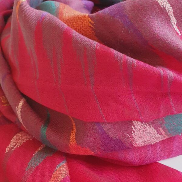 fular invierno rojo en cashmere 100%