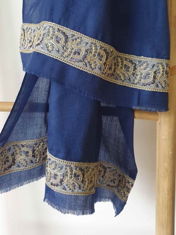 fular invierno azul marino cashmere 100%
