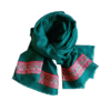 fular invierno cashmere verde mar y cenefa bordada