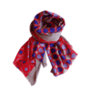 fular invierno en rojo, azul y lila cashmere 100%