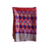 fular invierno en rojo, azul y lila cashmere 100%