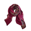 foulard de cashmere en color vino y rayas