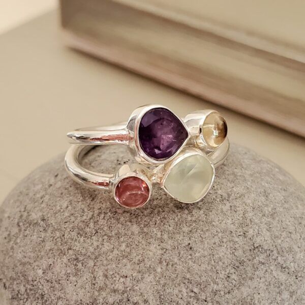 Anillos finitos con piedras naturales plata de ley