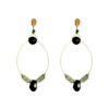 pendientes art deco onyx negro y cuarzo verde