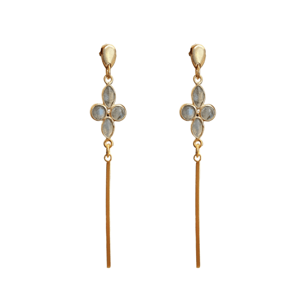 pendientes largos de labradorita colección Anthea