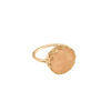 anillo cuarzo rosa y plata de ley
