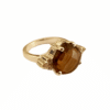 anillo cuarzo ahumado y circonitas