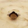 anillo cuarzo ahumado y circonitas