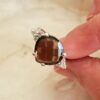 anillo cuarzo ahumado y circonitas