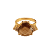 anillo cuarzo ahumado y circonitas