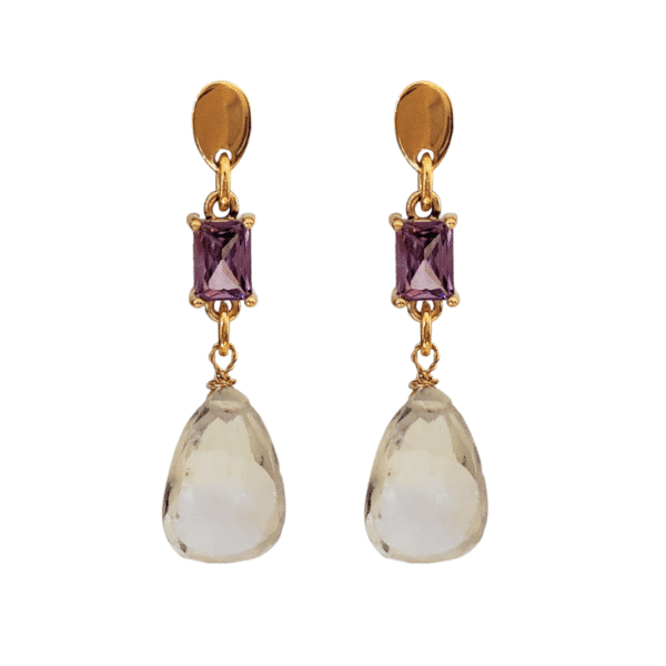 pendientes Ariadna de prasiolita