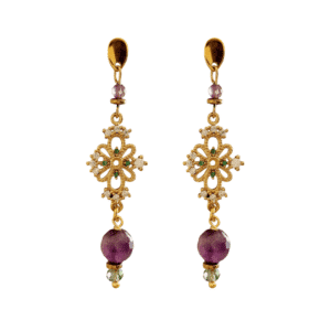 pendientes Isadora con filigrana de cristales y amatistas 90€