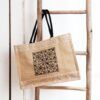 shopping bag verano en yute y bordado rosa palo