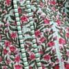 bolso algodón estampado floral verde agua y rosa
