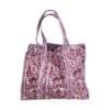 bolso grande de algodón estampado en rosa y lila