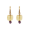 pendientes de aro con amatistas y cristal champagne