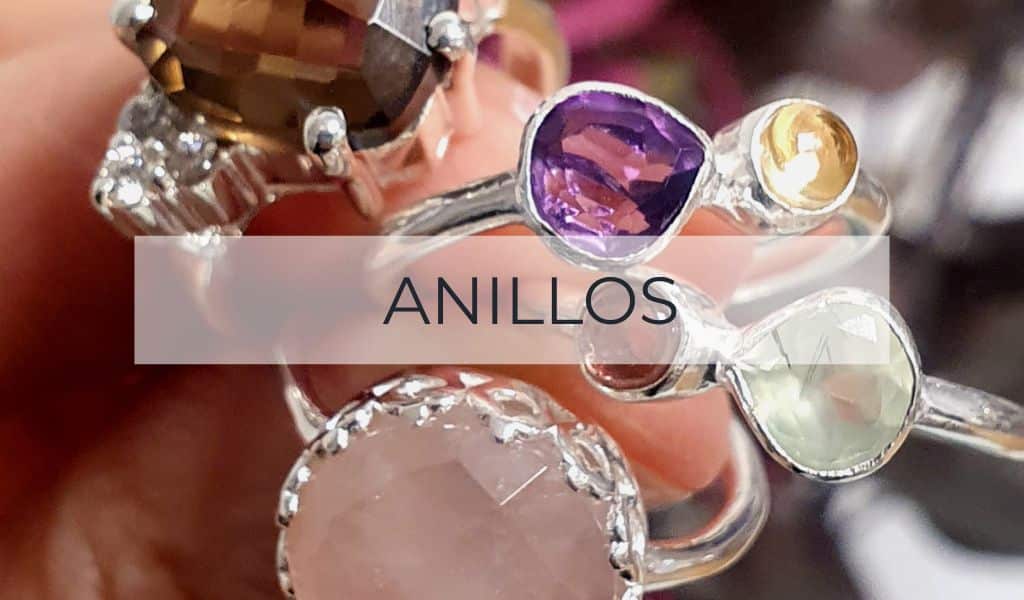 anillos piedras naturales y plata de ley