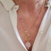 collar rosario de ópalo rosa y cuarzo rosa