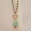 collar rosario en tonos azules con iolitas y amazonita
