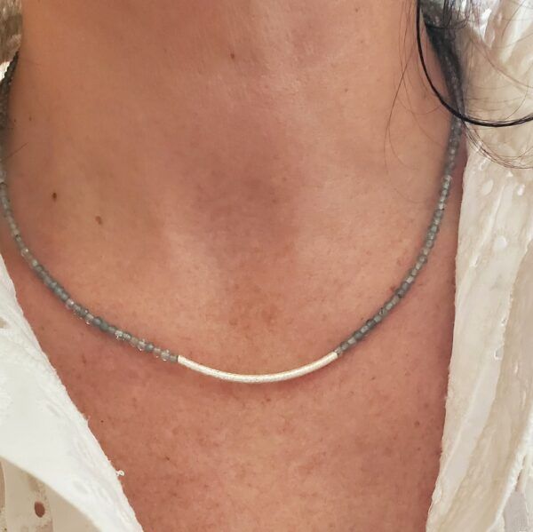 gargantilla de apatitas y plata de ley 925